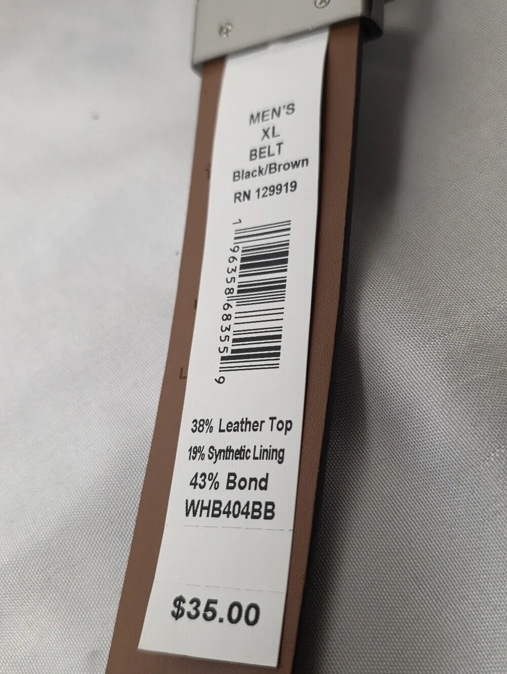 Walter Hagen Black Leather Reversible Belt with Brown Interior Size XL 42-44